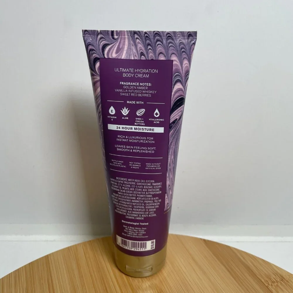 Bath & Body Works Sweet Whiskey Body Cream 8 oz Shea Butter Hyaluronic Acid
